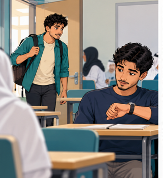 طالب يدخل متأخراً