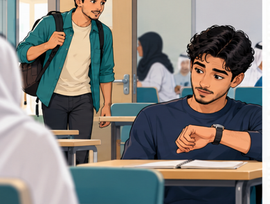 مشهد الطالب في الصف